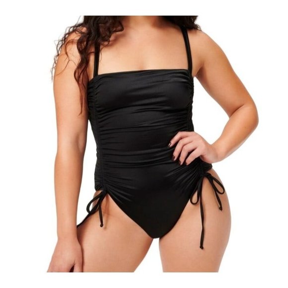 Good American Other - GOOD AMERICAN SHINE RUCHED ONE-PIECE BLACK SWIMSUIT NWT